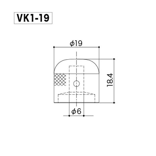 Gotoh VK1-19 Dome Knob, Chrome - chart