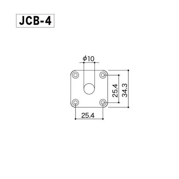 Gotoh JCB-4 Square Edge Mount Jack Plate, Chrome - chart