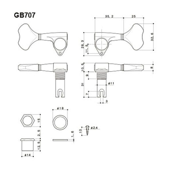 Gotoh GB707-L2R2 Bass Tuners, Chrome - chart