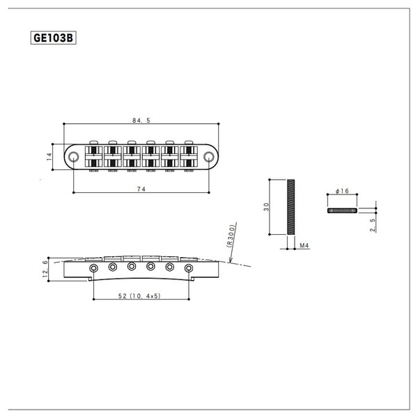 Gotoh GE103B Bridge, Chrome - chart