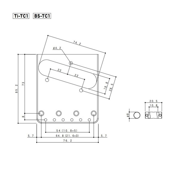 Gotoh BS-TC1S Bridge, Chrome - chart