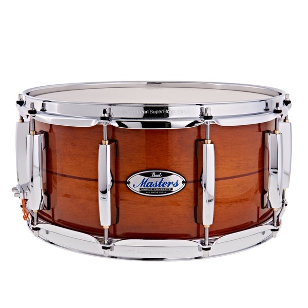 Pearl Masters Maple Complete 14 x 6.5" Snare Drum, Almond Red Stripe