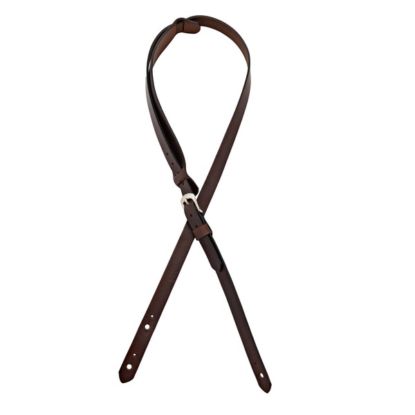 Bear Straps Slim Padded Guitar Strap, Brown w/ Nickel Buckle