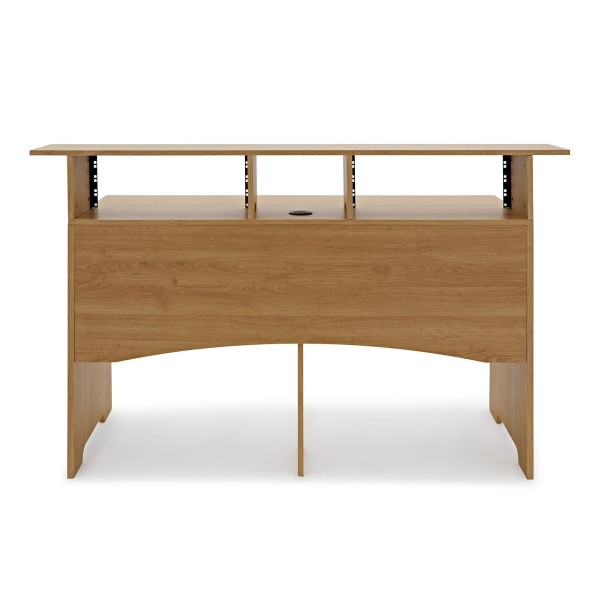 modul 3-Tier Pro Audio Studio Desk with 8U Rack Cabinet, Natural