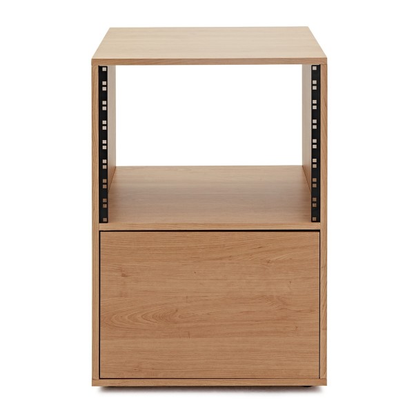 modul 3-Tier Pro Audio Studio Desk with 8U Rack Cabinet, Natural