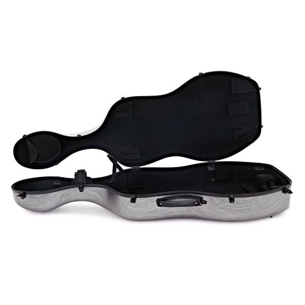 Hidersine Polycarbonate Cello Case, Brushed Silver