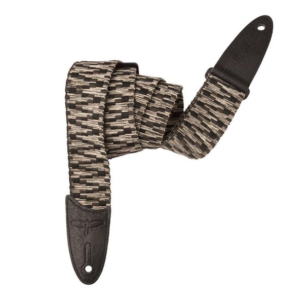 PRS Woven 2" Guitar Strap, Black/Gray - Front View