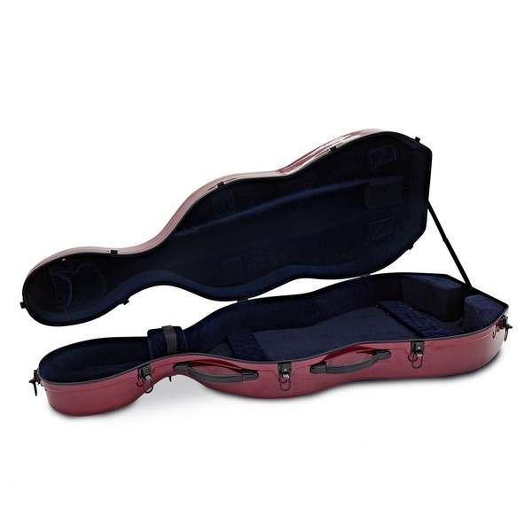 Hidersine Fibreglass Cello Case, Wine Red