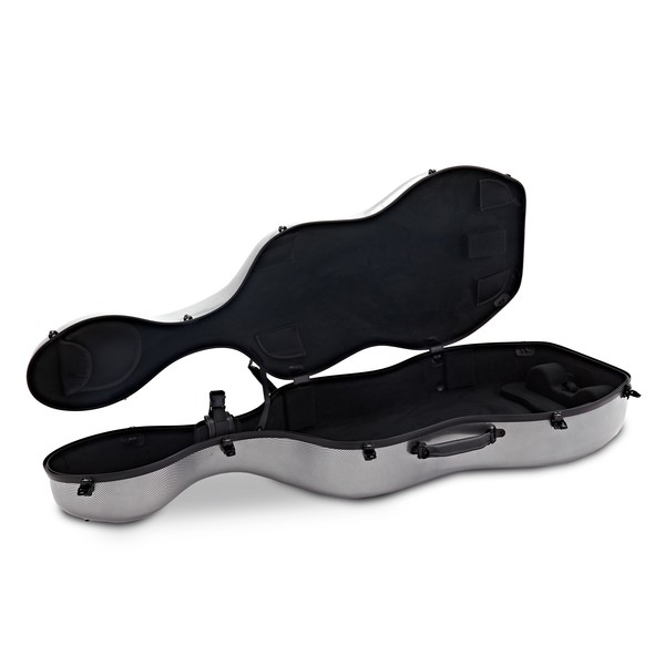 Hidersine Polycarbonate Cello Case, Carbon Fibre Effect