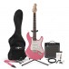 LA-E-Gitarre, Pink, Komplettpaket mit 15-Watt-Verstärker