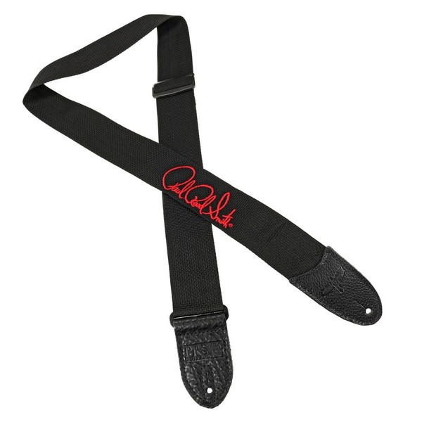 PRS Signature Poly Guitar Strap, Red/Black - Front View 