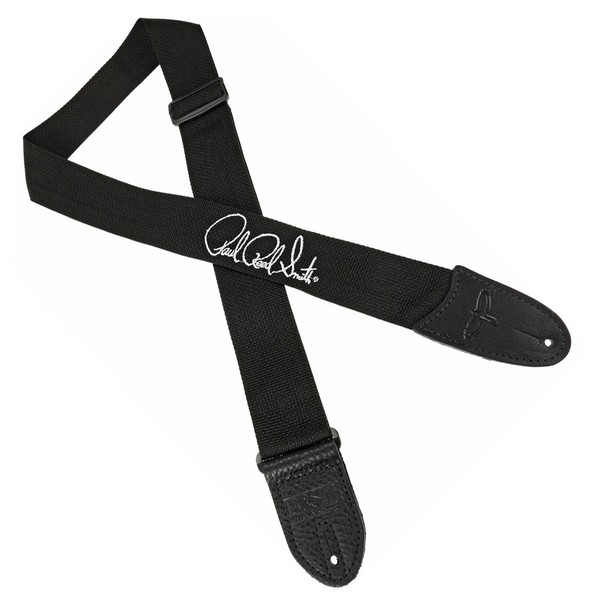 PRS Signature Poly Guitar Strap, Silver/Black - Front View