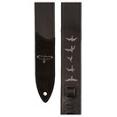 PRS Premium 2" Leather Guitar Strap, Black w/ Birds Embroidery