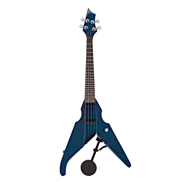 Wood Viper 4 String Electric Violin, Caribbean Blue Quilt Maple