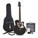 Deluxe Thinline Electro Acoustic Guitar + 15W Amp Pack, Black