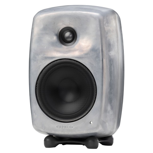 Genelec 8030C Studio Monitor, Raw Aluminium Finish - Angled