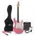 Zestaw: gitara elektryczna LA, kolor różowy + wzmacniacz