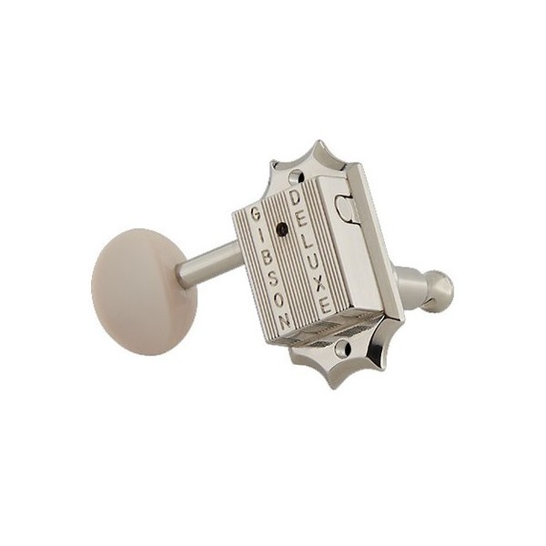 Gibson Deluxe White Button Tuner Set, Vintage Nickel - single