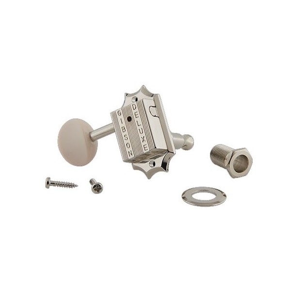 Gibson Deluxe White Button Tuner Set, Vintage Nickel - set