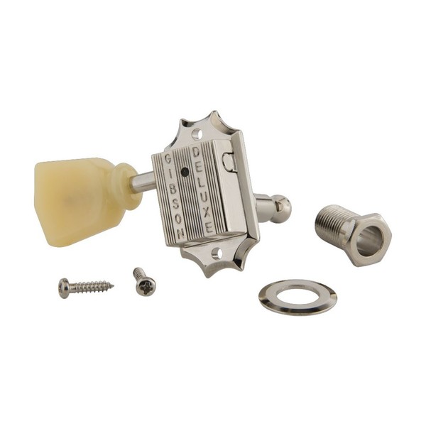 Gibson Vintage Nickel Machine Heads, Yellow Buttons - set with screws
