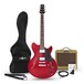 San Francisco Semi Acoustic Guitar + SubZero V35RG Amp Pack, Wine Red