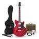 San Francisco Semi Acoustic Guitar Gear4music, Wine Red - Guitarra Semi-Acústica + Amplificador SubZero V15RG