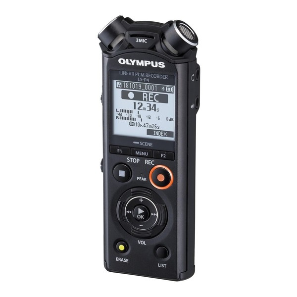 Olympus LS-P4 Portable Audio Recorder - Angled