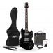 Brooklyn elektryczna gitara + wzmacniacz 15W pakiet,    Black