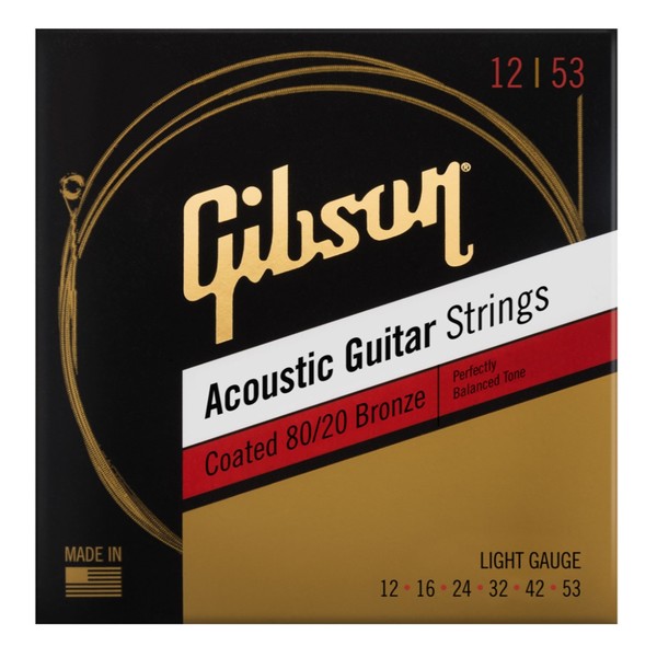 Gibson 80/20 Bronze Coated Light Acoustic Strings, 12-53 - Main