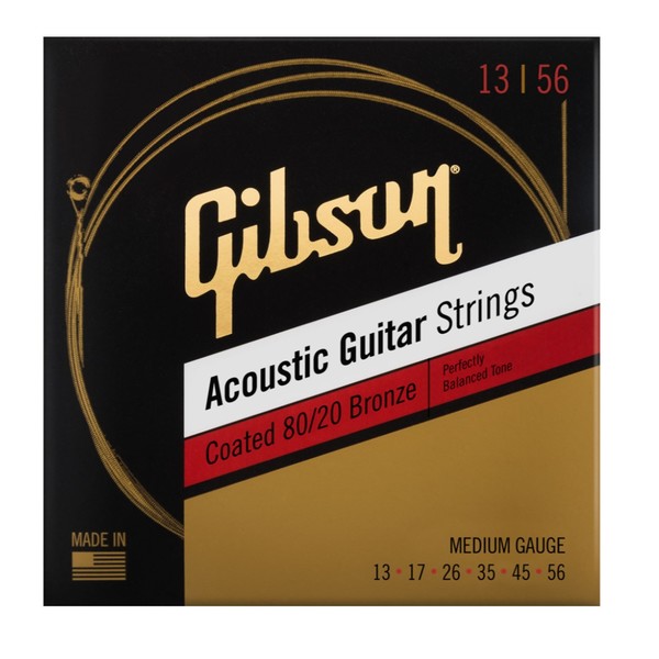 Gibson 80/20 Bronze Coated Medium Acoustic Strings, 13-56 - Main
