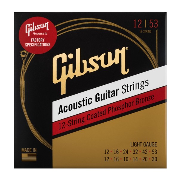 Gibson Phosphor Bronze Light 12-String Acoustic Strings, 12-53 - Main