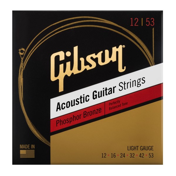 Gibson Phosphor Bronze Light Acoustic Guitar Strings, 12-53 - Main