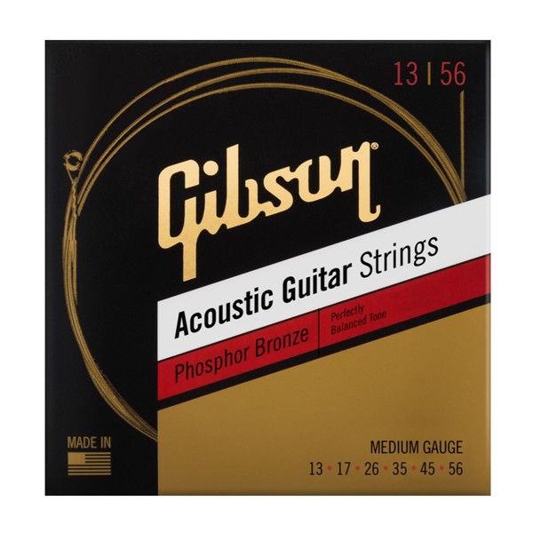 Gibson Phosphor Bronze Medium Acoustic Guitar Strings, 13-56 - Main