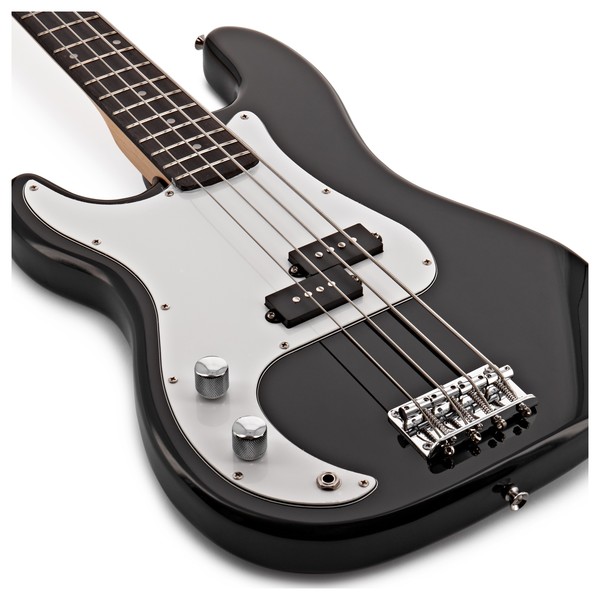 LA Left Handed Bass Guitar + 35W Amp Pack, Black