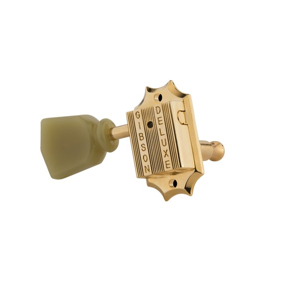 Gibson Deluxe Green Key Tuner Set, Vintage Gold - left side