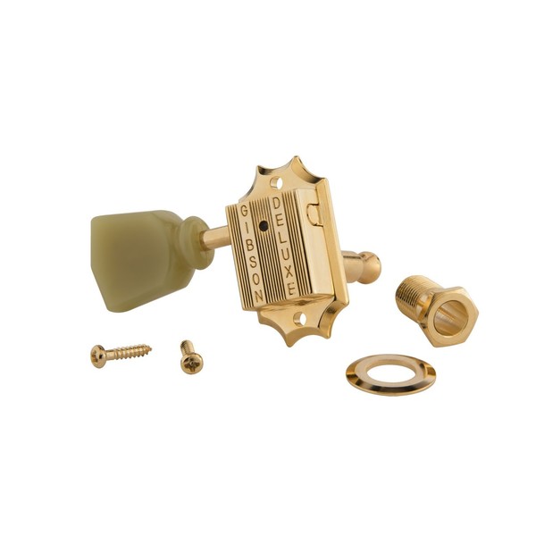 Gibson Deluxe Green Key Tuner Set, Vintage Gold - with screws