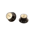 Gibson Top Hat Knobs w/ Gold Metal Insert Set of 4, Black