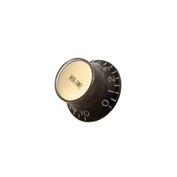 Gibson Top Hat Knobs w/ Gold Metal Insert Set of 4, Black - single