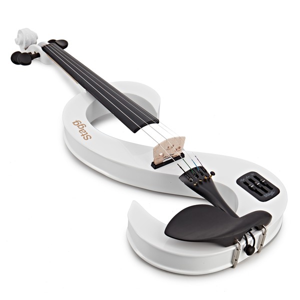 Stagg S-Shaped Electric Violin Outfit, White