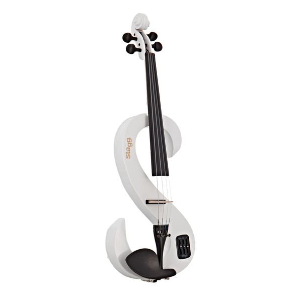 Stagg S-Shaped Electric Violin Outfit, White