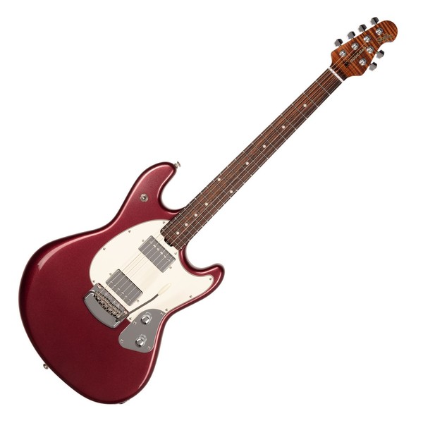 Music Man StingRay Guitar HH Trem RW, Maroon Mist - front