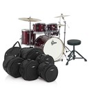 Gretsch Energy 22"-Schlagzeug mit Hardware, Becken & Taschen, Wine Red