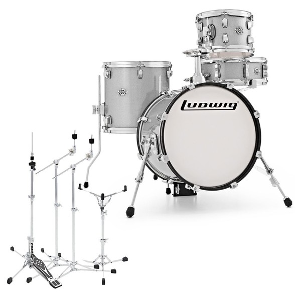 Ludwig Breakbeats 16'' Drum kit w/Flat Base Hardware, White Sparkle