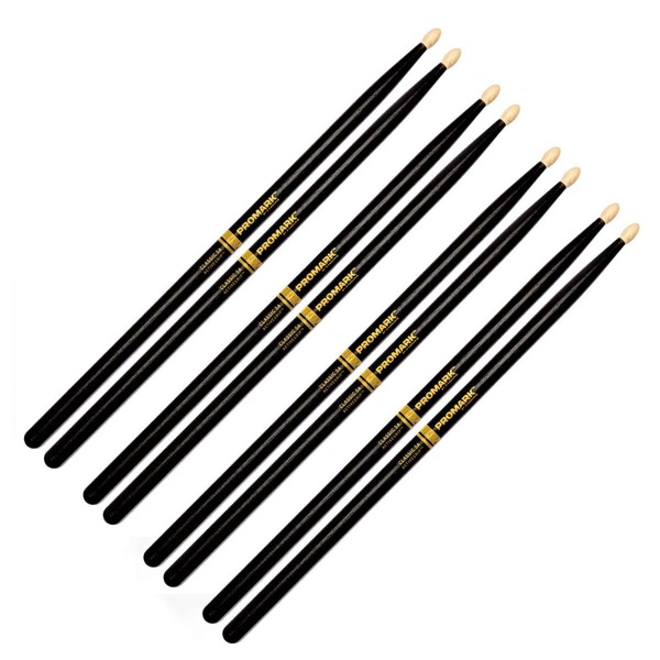 ProMark Classic 5A ActiveGrip Drum Sticks, 4 Pair Value Bundle