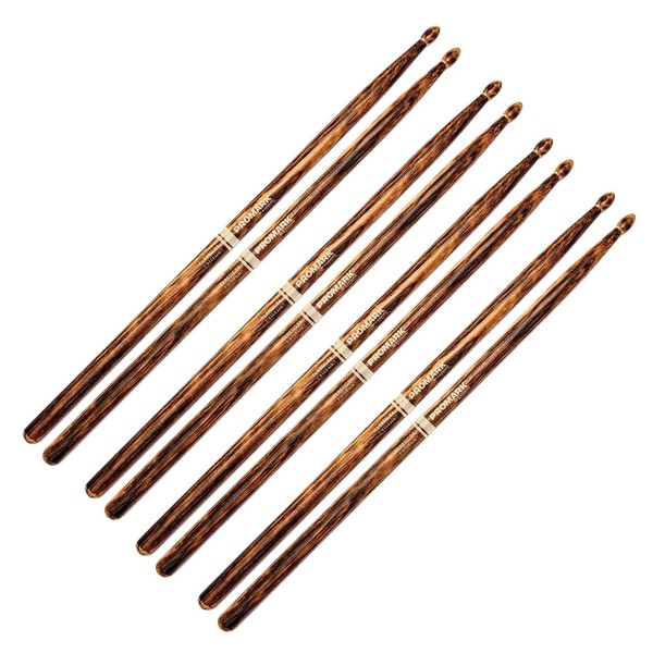 ProMark FireGrain 5A Wood Tip Drumsticks, 4 Pair Value Bundle