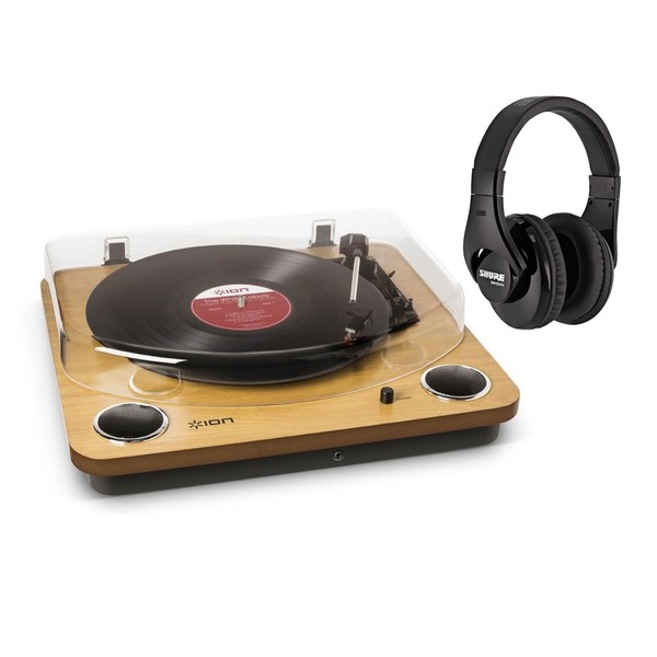 ION Max LP USB Turntable with Integrated Speakers and Pro Headphones