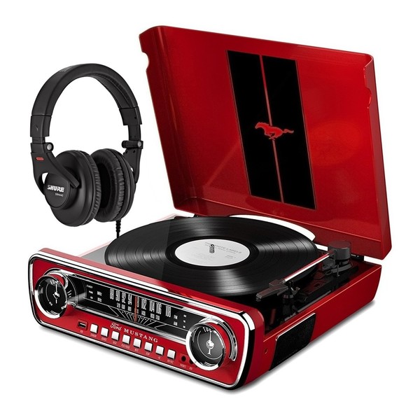 ION Mustang LP, Red With Shure SRH440 Headphones