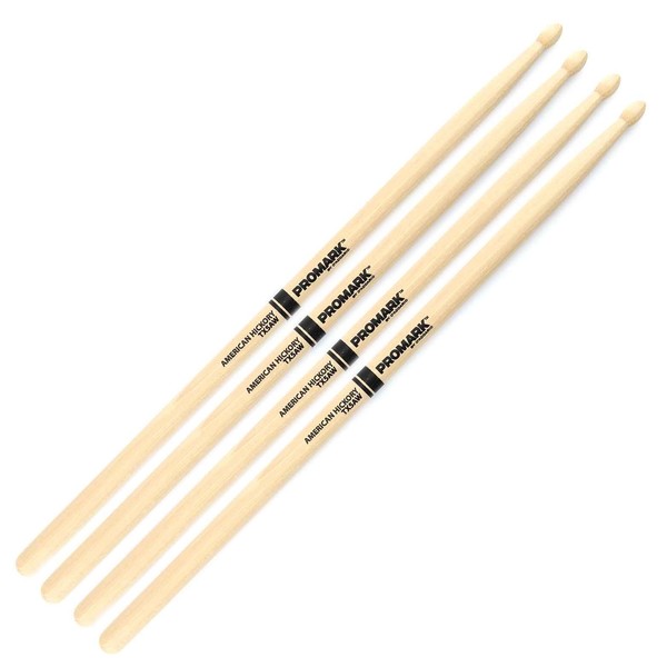 ProMark Hickory 5A Woodtip Drumsticks, 2 Pair Value Bundle