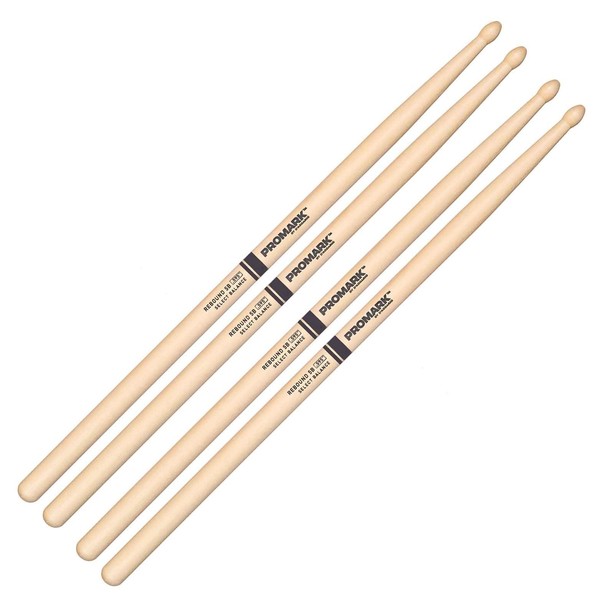 ProMark Hickory 5B Rebound Tear Drop Tip .595'', 2 Pair Value Bund