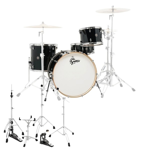 Gretsch Catalina Club Rock 24" Drum Kt w/Hardware, Piano Black